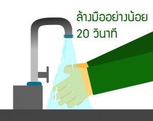 ล้างมืออย่างน้อย 20 วินาที
